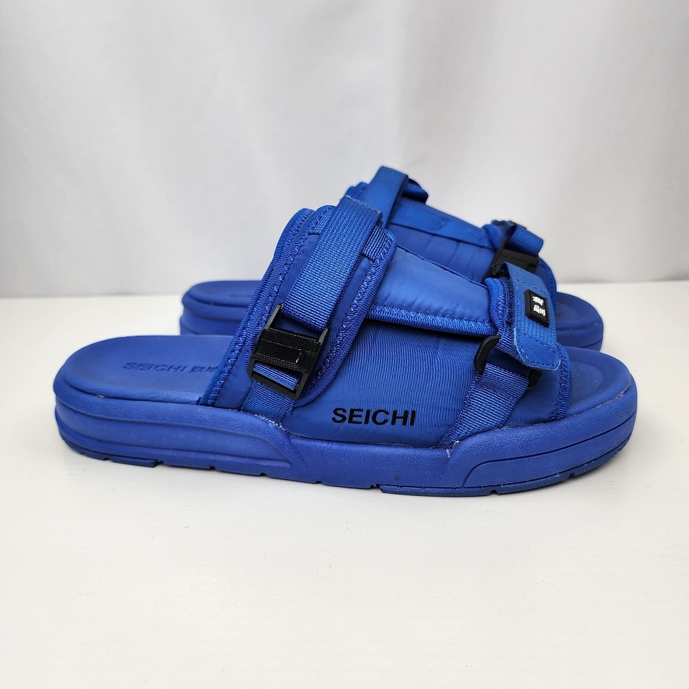 Seichi Men's Blue Platform Slip On Sandals Size 13